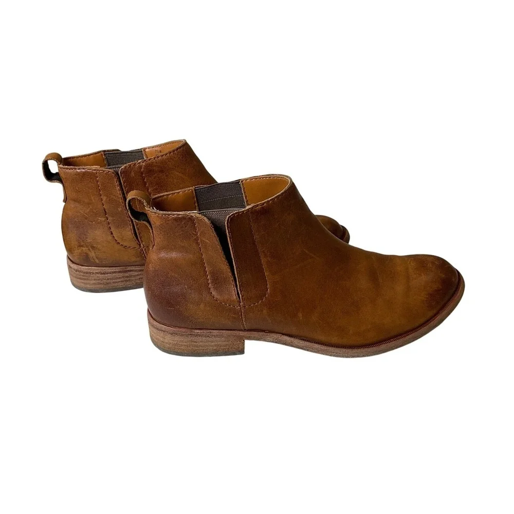 Kork Ease Velma‎ Leather Flat Chelsea Ankle Booties Western Cowgirl Rodeo 7.5